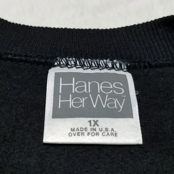 VINTAGE 80s Hanes Black Cherub Dove Sweatshirt